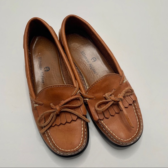 Etienne Aigner Shoes - Eitenne Agner Leather Shoes With Fringe